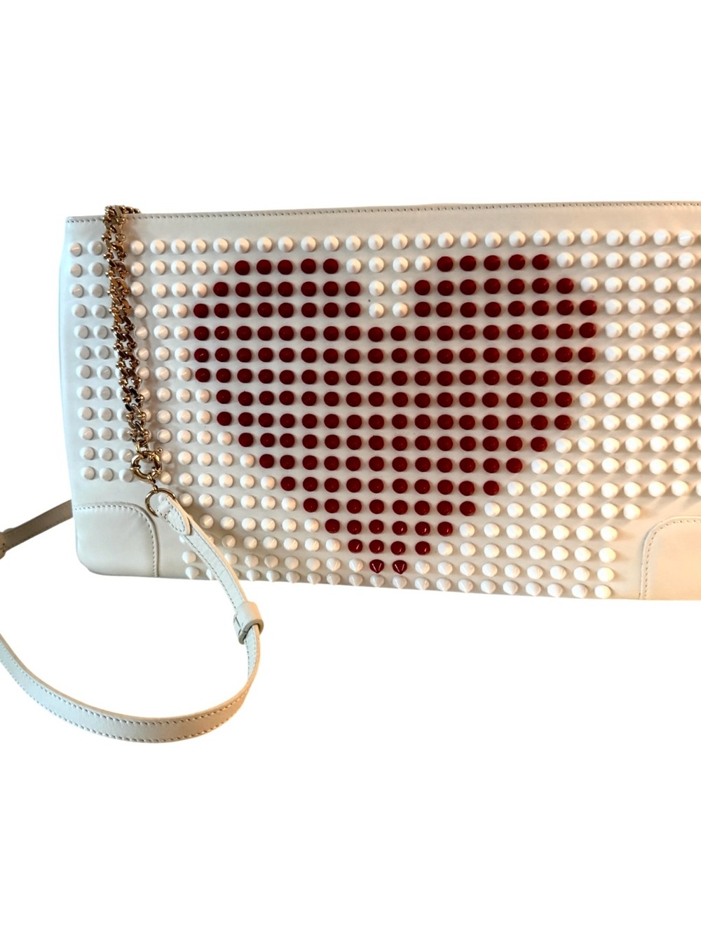 Christian Louboutin Loubiposh Heart Spike Studded Convertible Leather Bag